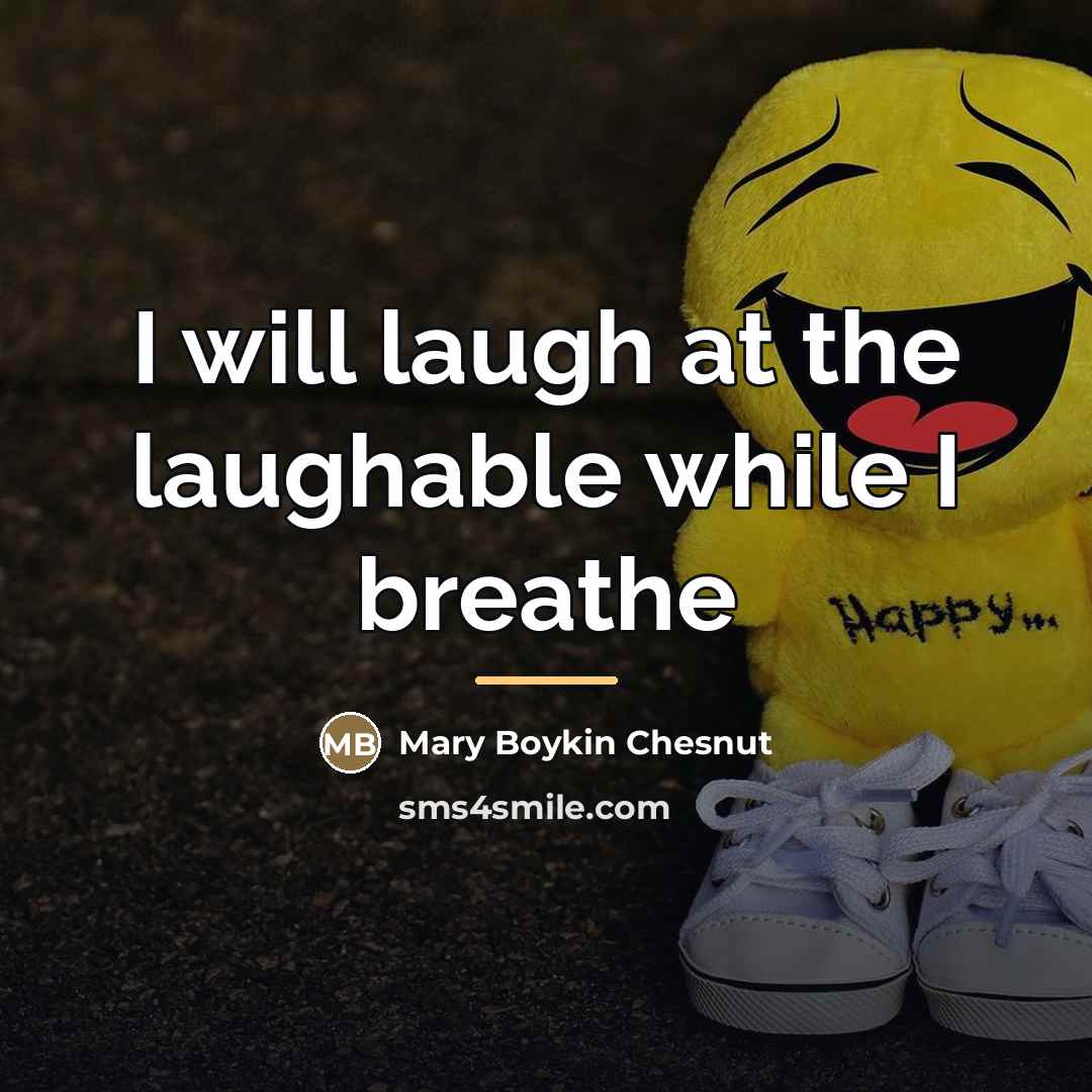 “I will laugh at the laughable while I breathe…” quote by Mary Boykin Chesnut