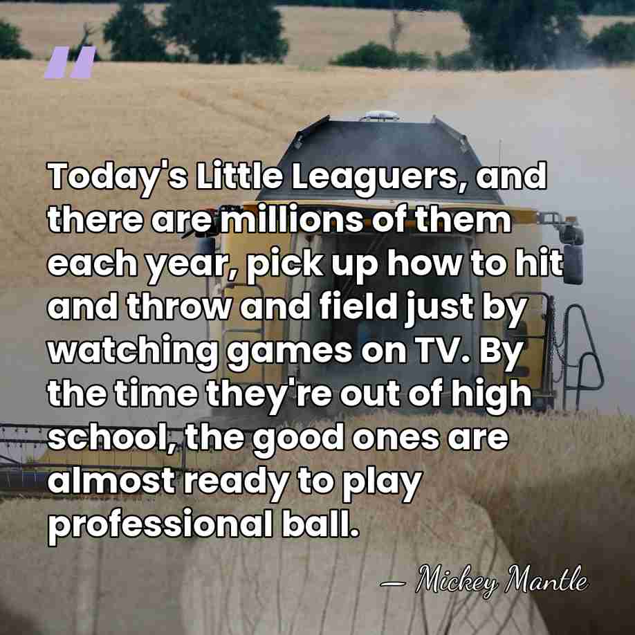 Today's Little Leaguers, and there are millions of them each year, pick&hellip; - Mickey Mantle