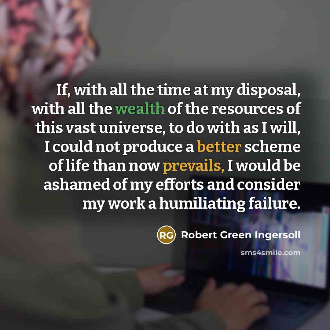“If, with all the time at my disposal, with all…” quote by Robert Green Ingersoll