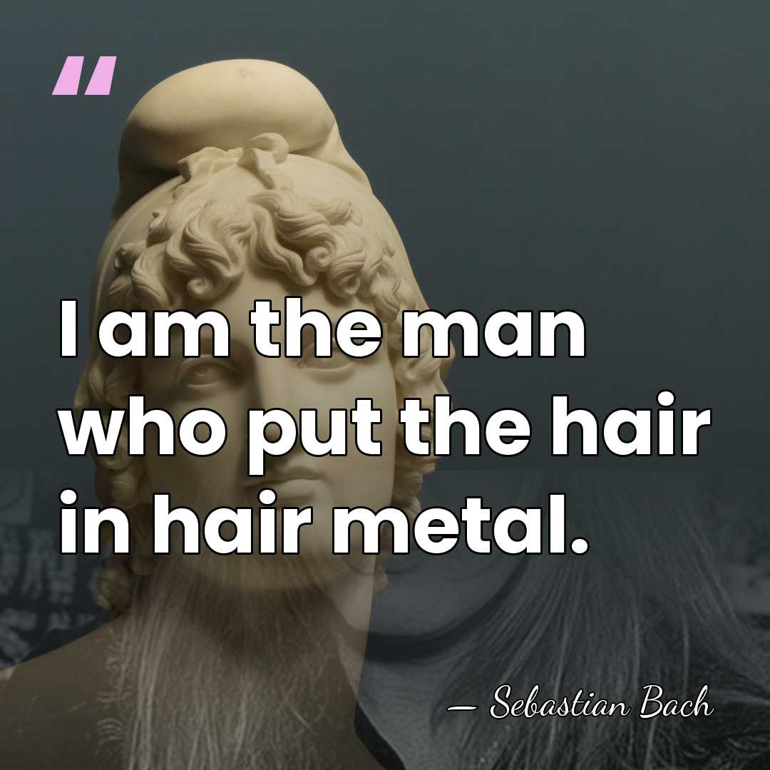 I am the man who put the hair in hair metal. - Sebastian Bach