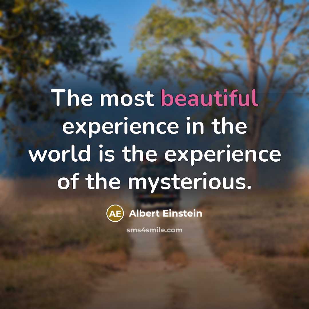 “The most beautiful experience in the world is the experience…” quote by Albert Einstein