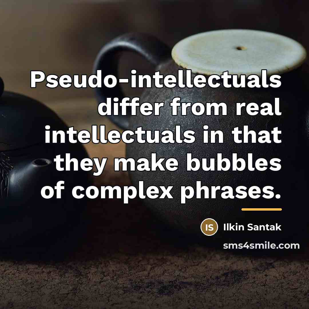 “Pseudo-intellectuals differ from real intellectuals in that they make bubbles…” quote by Ilkin Santak