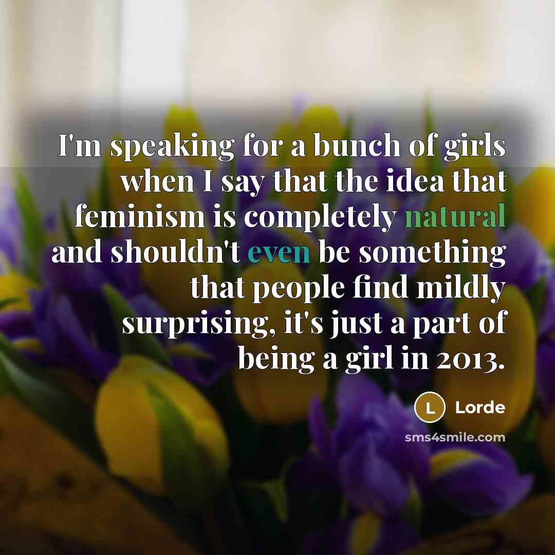 “I'm speaking for a bunch of girls when I say…” quote by Lorde