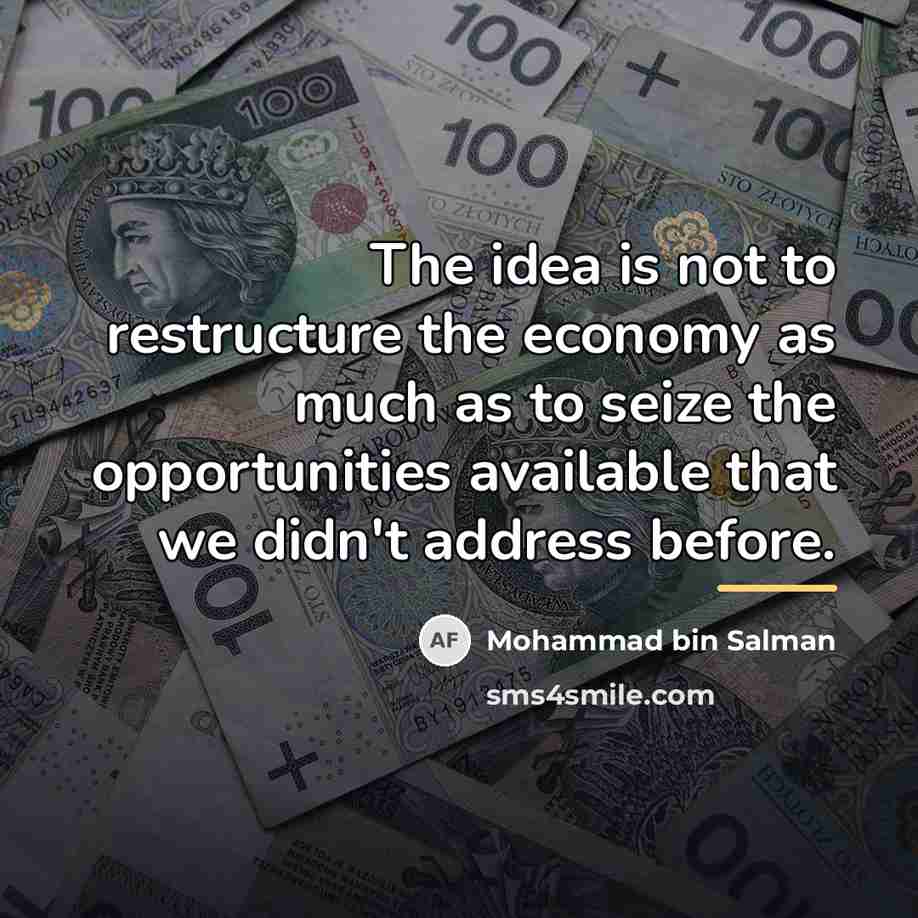 “The idea is not to restructure the economy as much…” quote by Mohammad bin Salman