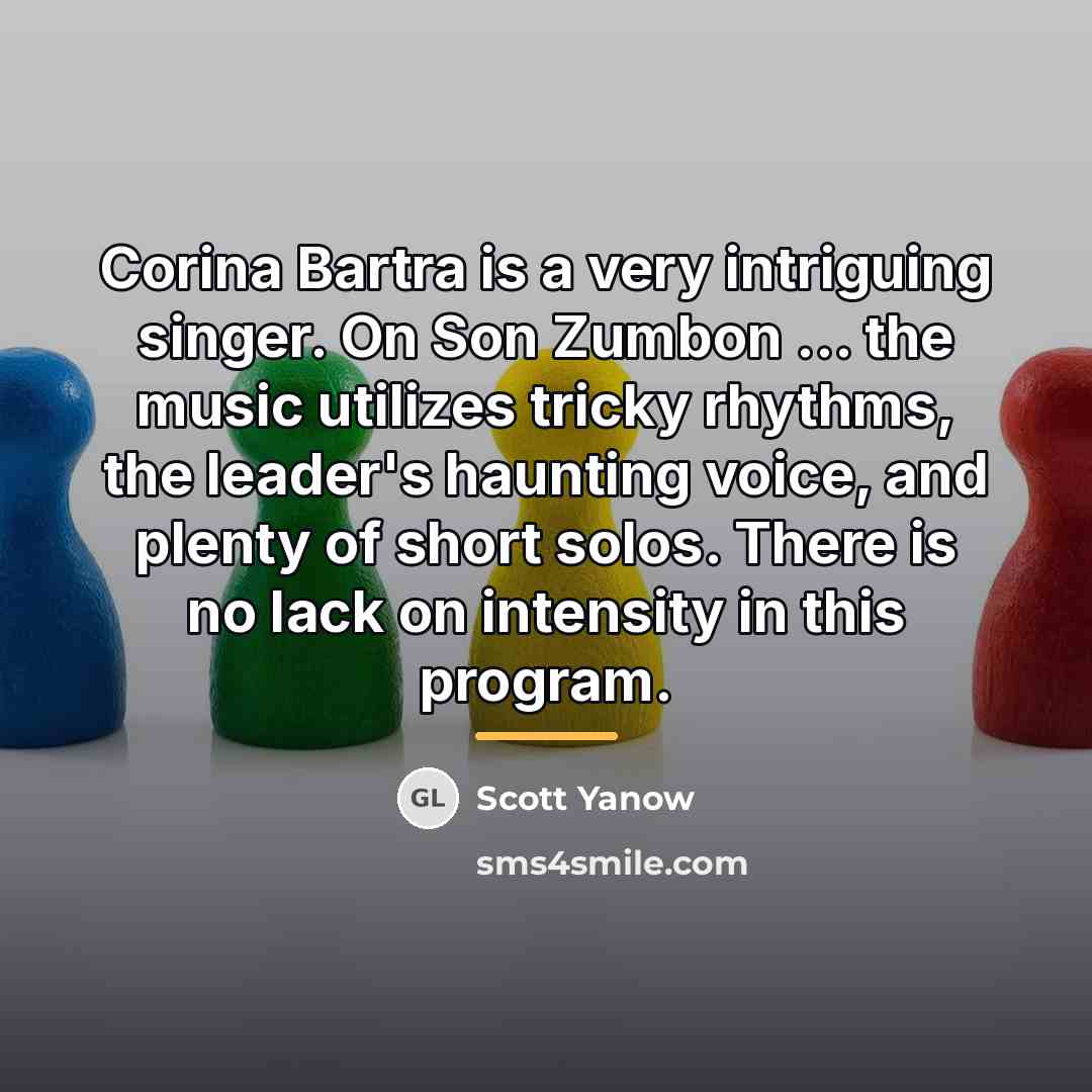 “Corina Bartra is a very intriguing singer. On Son Zumbon…” quote by Scott Yanow