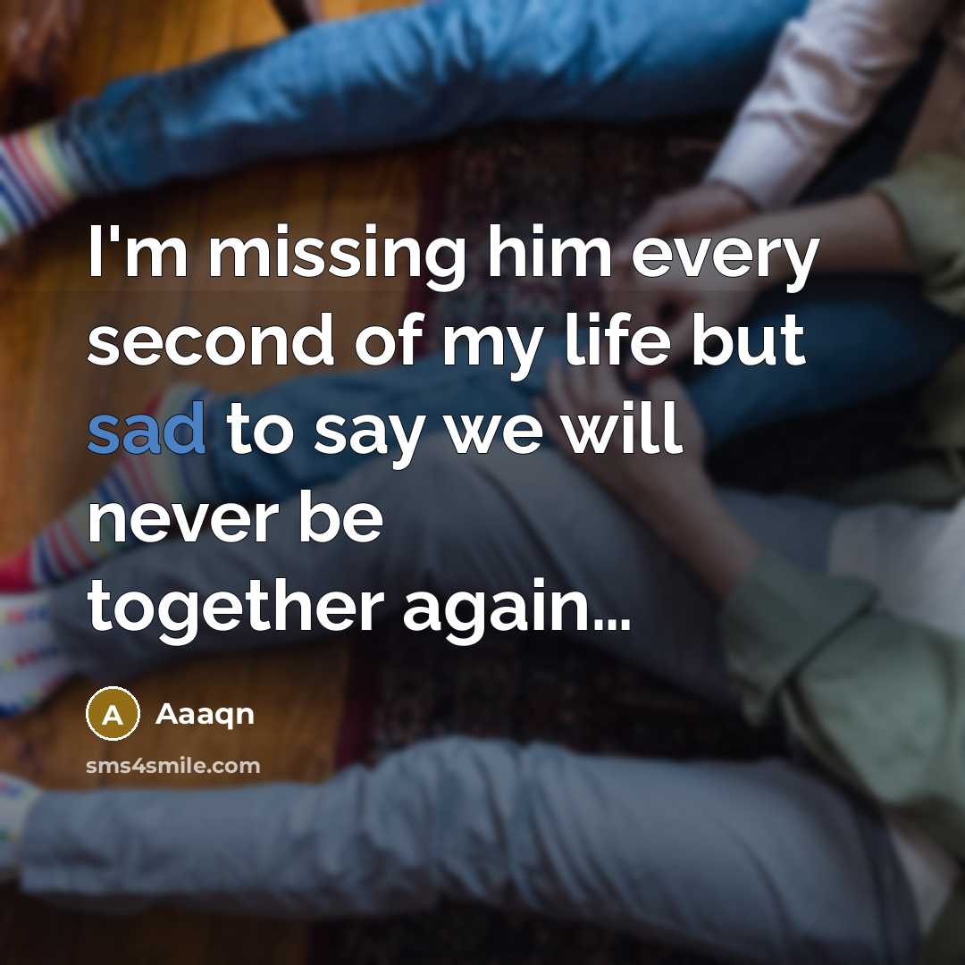 “I'm missing him every second of my life but sad to say we will never be together again…” quote by Aaaqn
