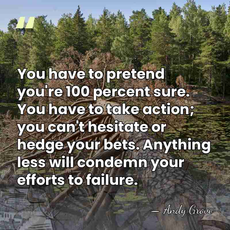 You have to pretend you're 100 percent sure. You have to take&hellip; - Andy Grove