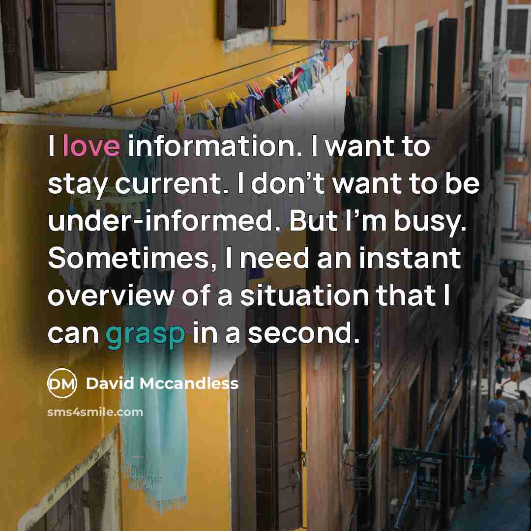 “I love information. I want to stay current. I don't…” quote by David McCandless