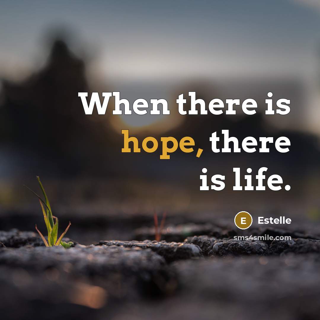 “When there is hope, there is life.…” quote by Estelle