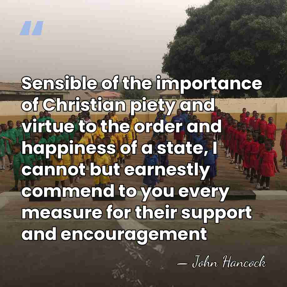Sensible of the importance of Christian piety and virtue to the order&hellip; - John Hancock