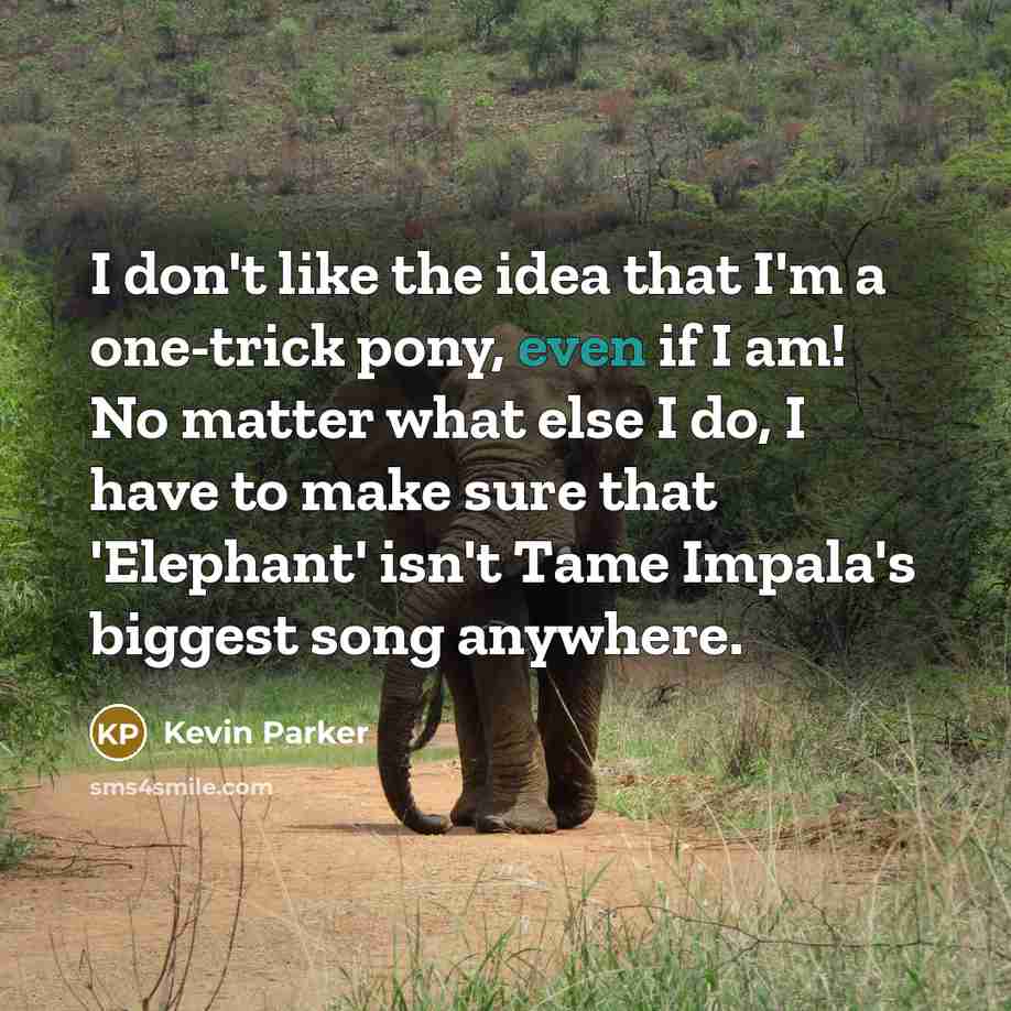 “I don't like the idea that I'm a one-trick pony,…” quote by Kevin Parker