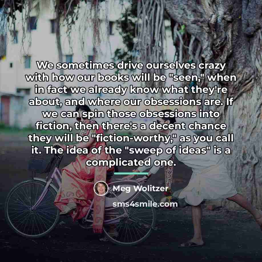 “We sometimes drive ourselves crazy with how our books will…” quote by Meg Wolitzer