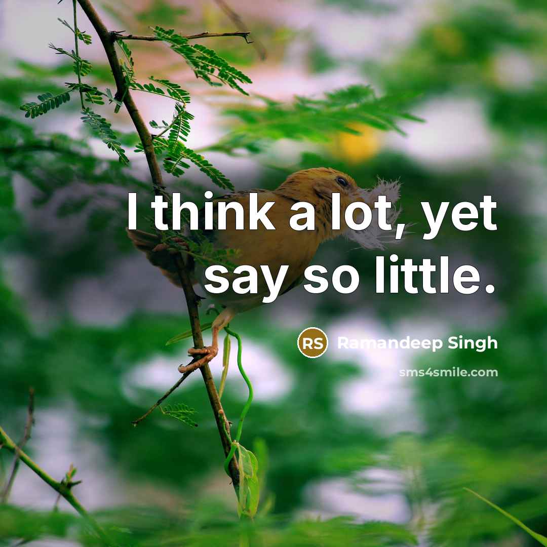 “I think a lot, yet say so little.” quote by Ramandeep Singh