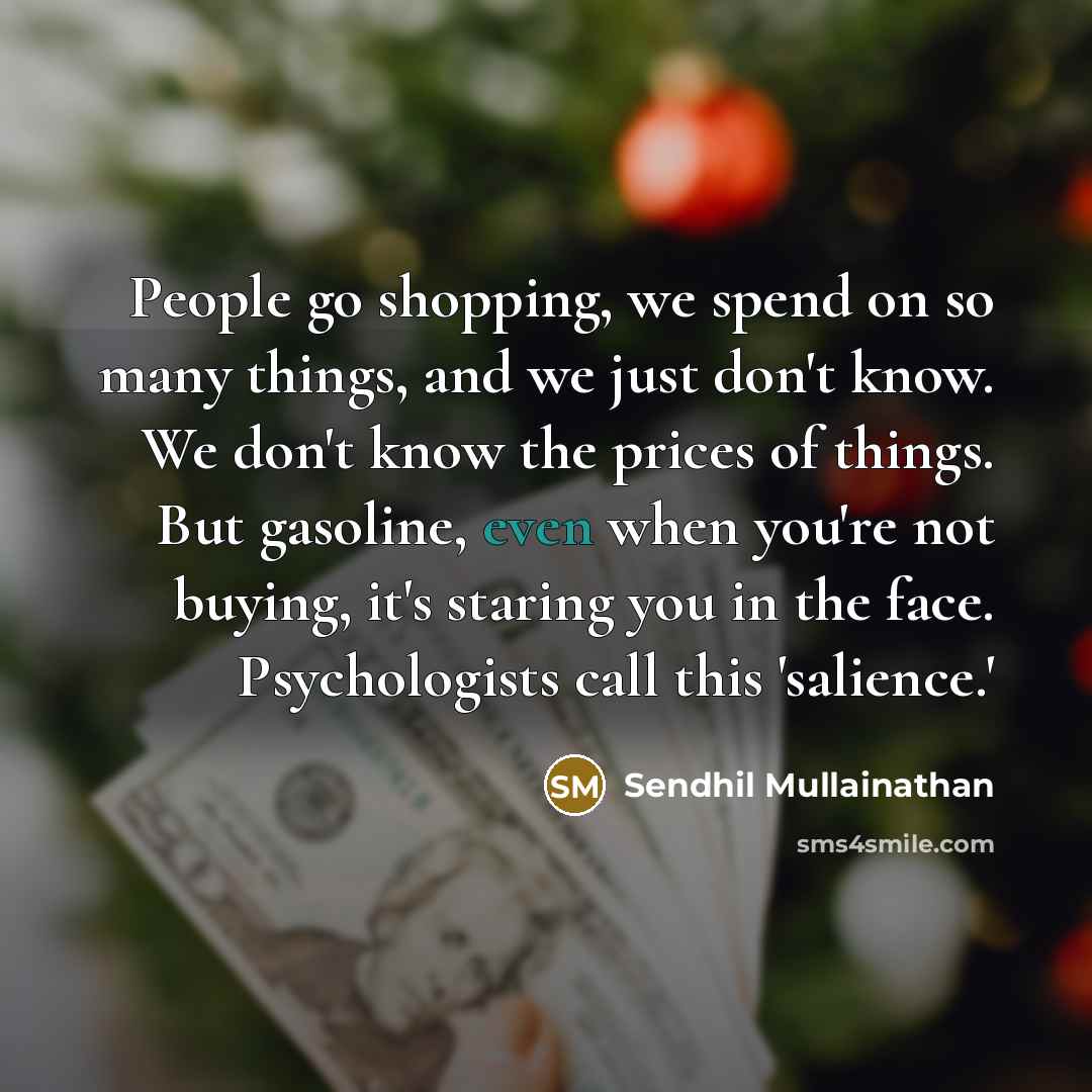“People go shopping, we spend on so many things, and…” quote by Sendhil Mullainathan