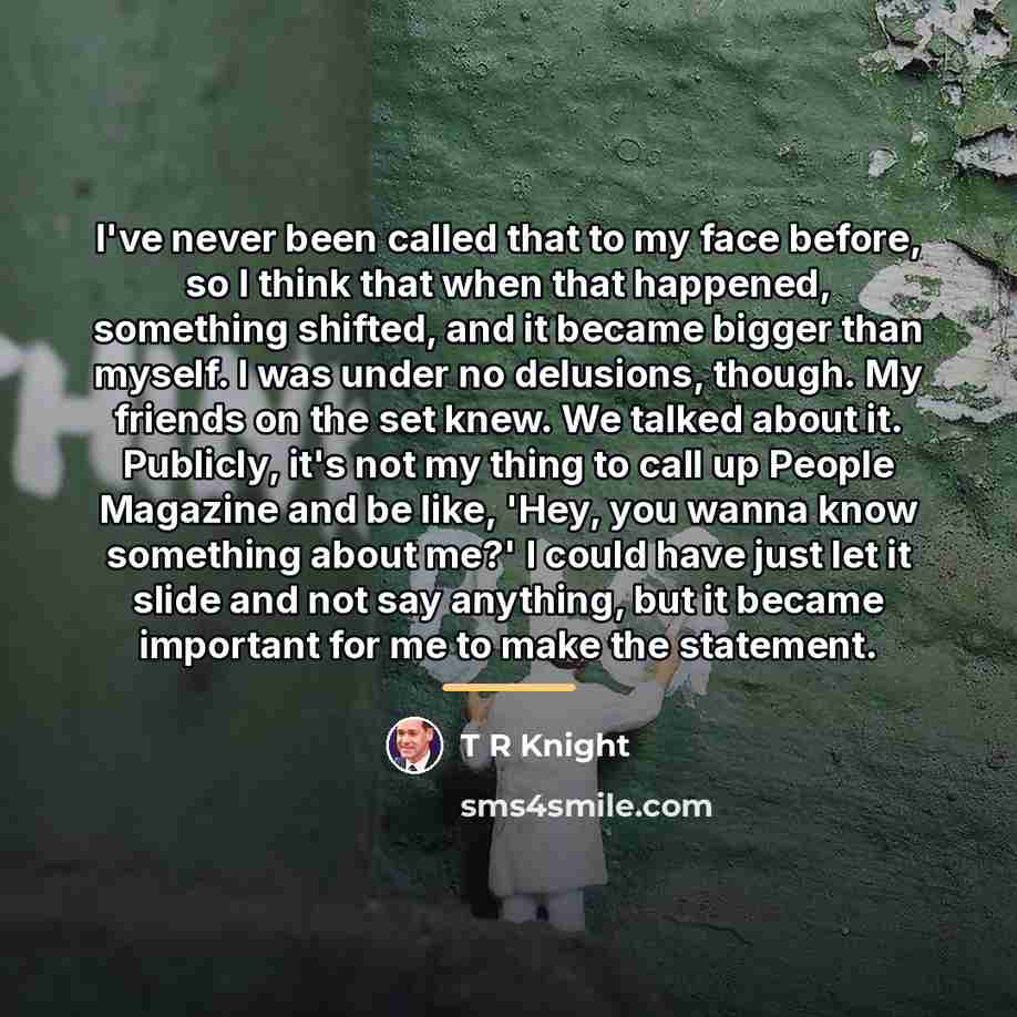“I've never been called that to my face before, so…” quote by T R Knight
