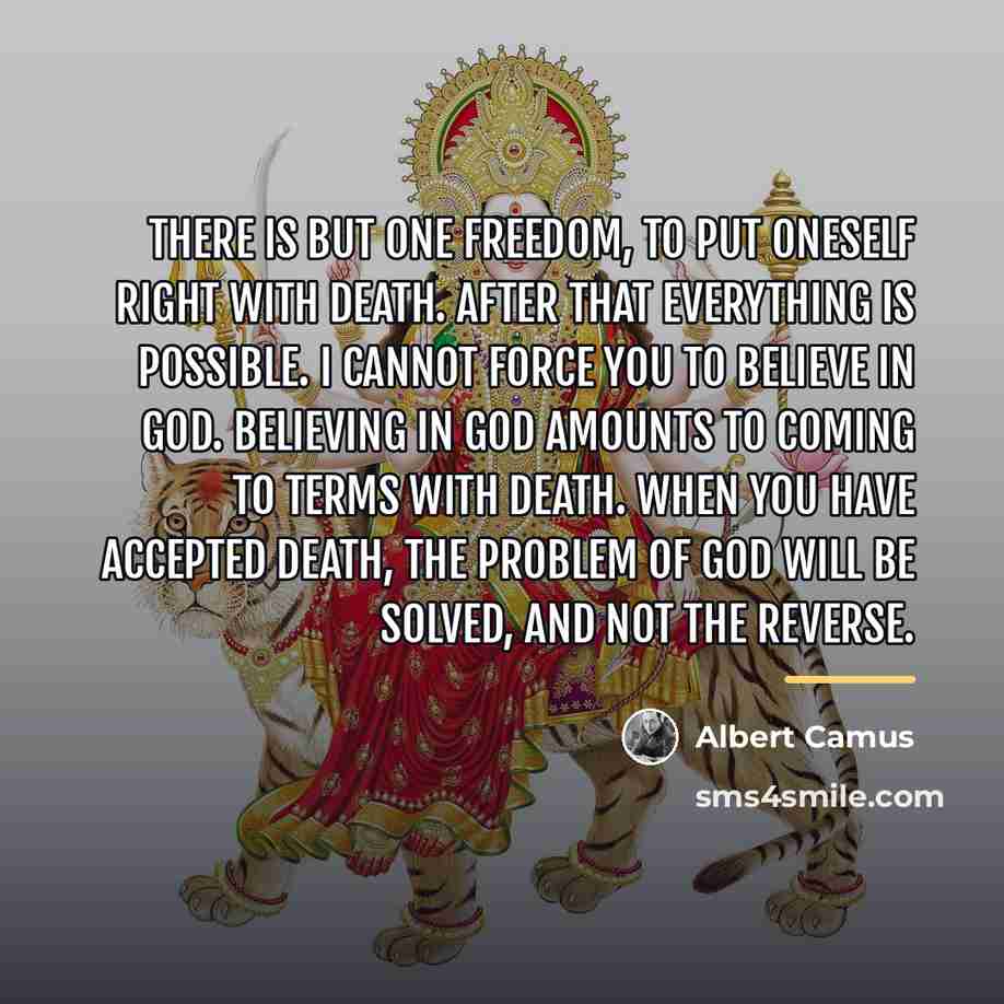 “There is but one freedom, To put oneself right with…” quote by Albert Camus