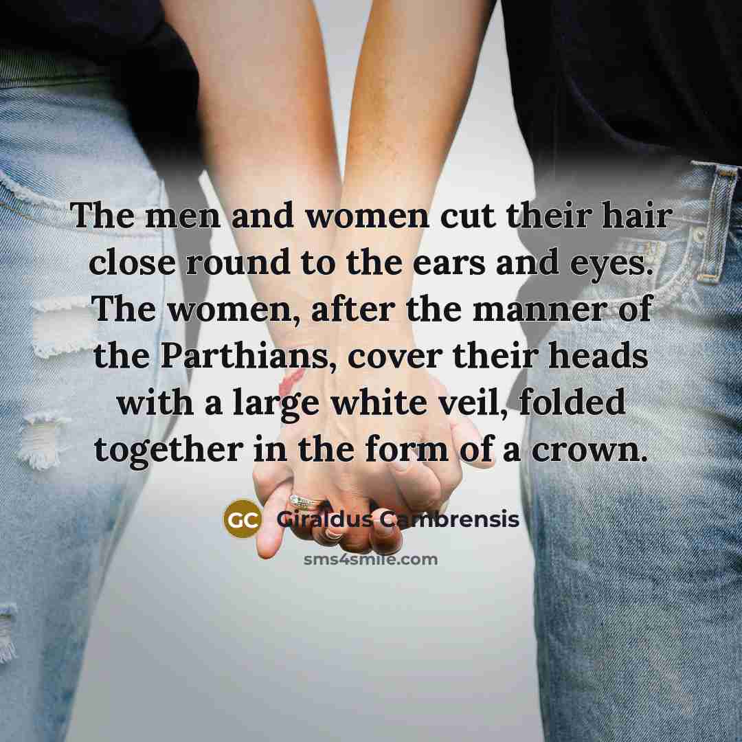 “The men and women cut their hair close round to…” quote by Giraldus Cambrensis