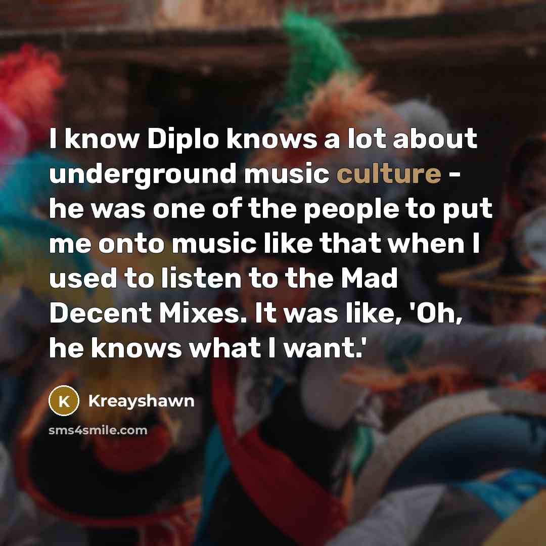 “I know Diplo knows a lot about underground music culture…” quote by Kreayshawn