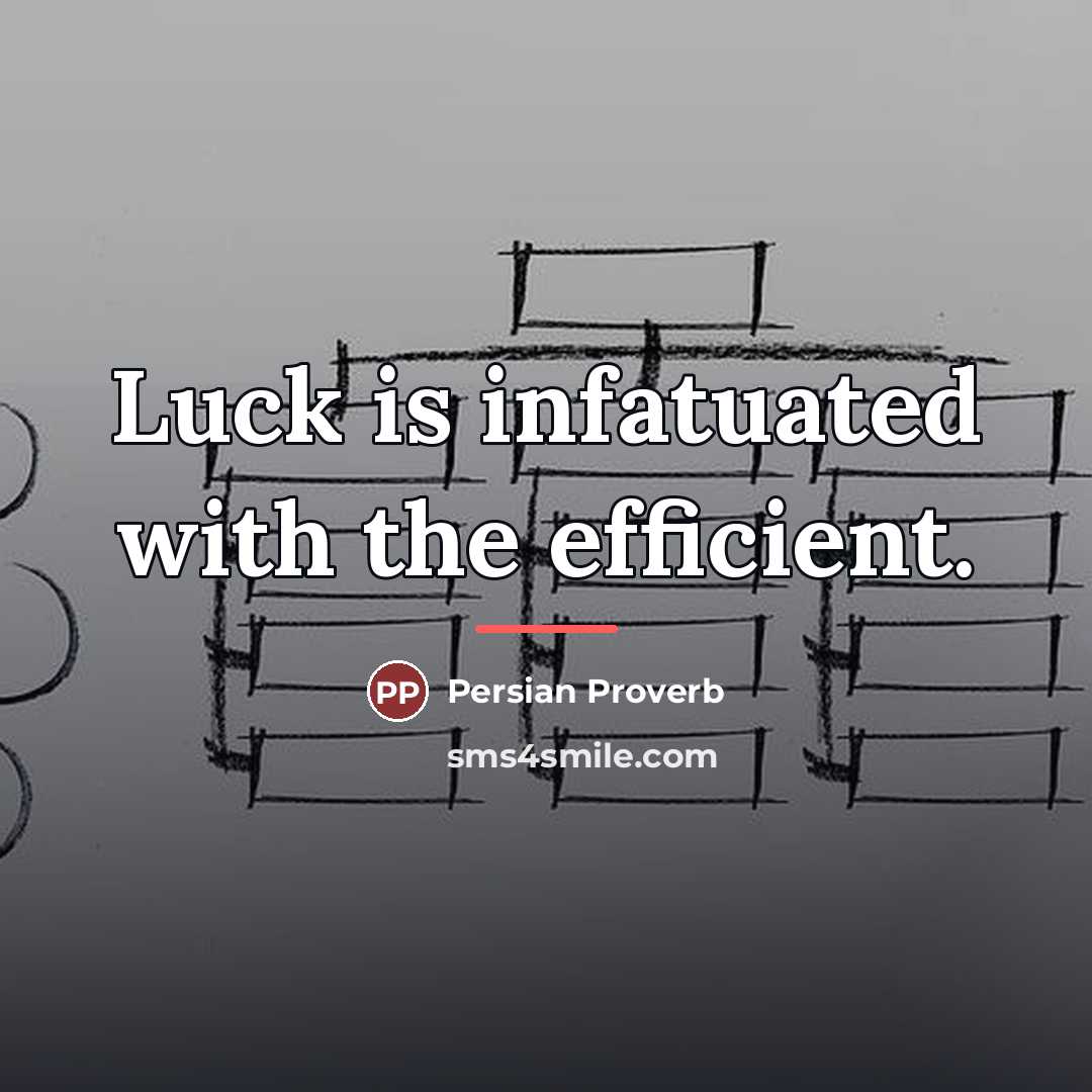 “Luck is infatuated with the efficient.…” quote by Persian Proverb