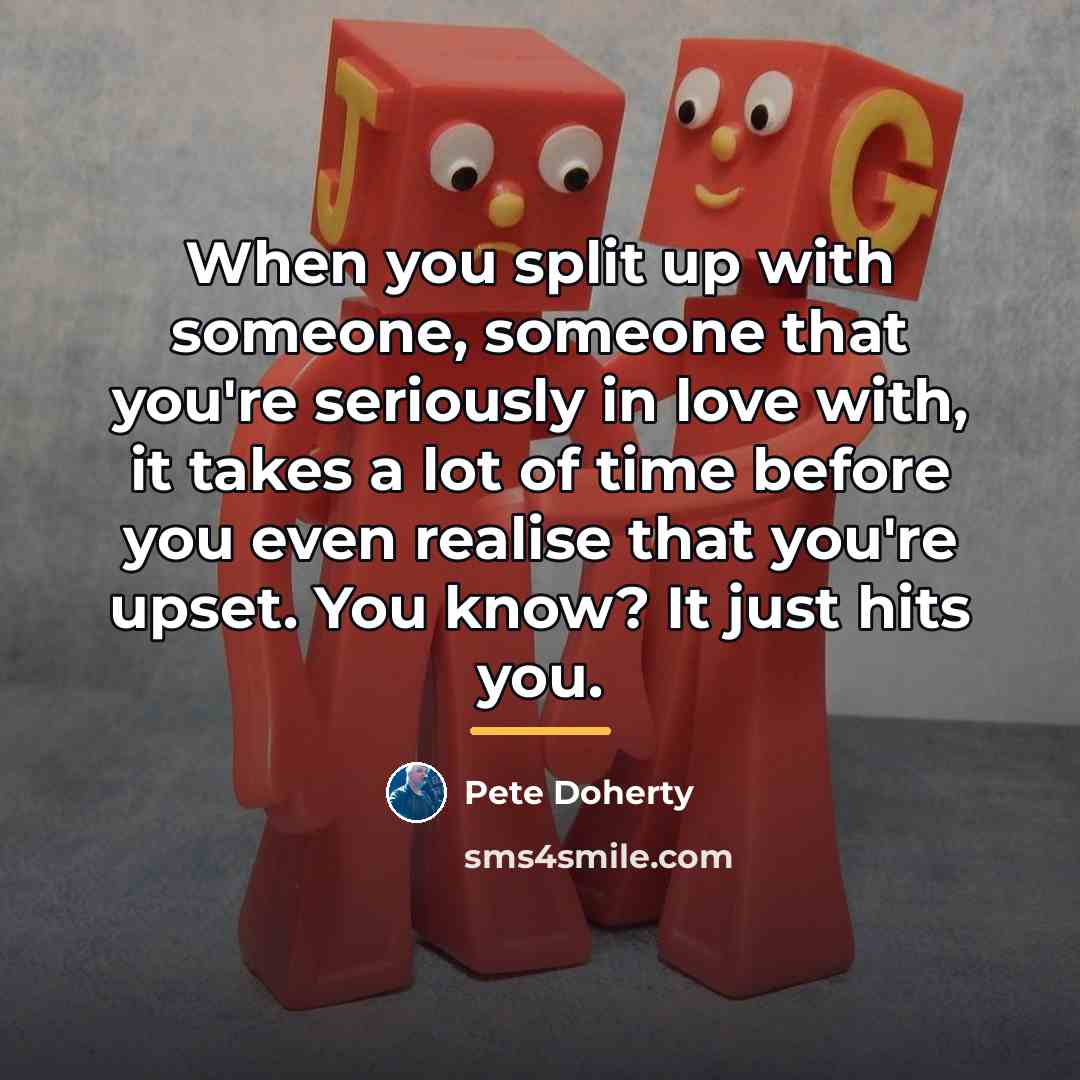 “When you split up with someone, someone that you're seriously…” quote by Pete Doherty