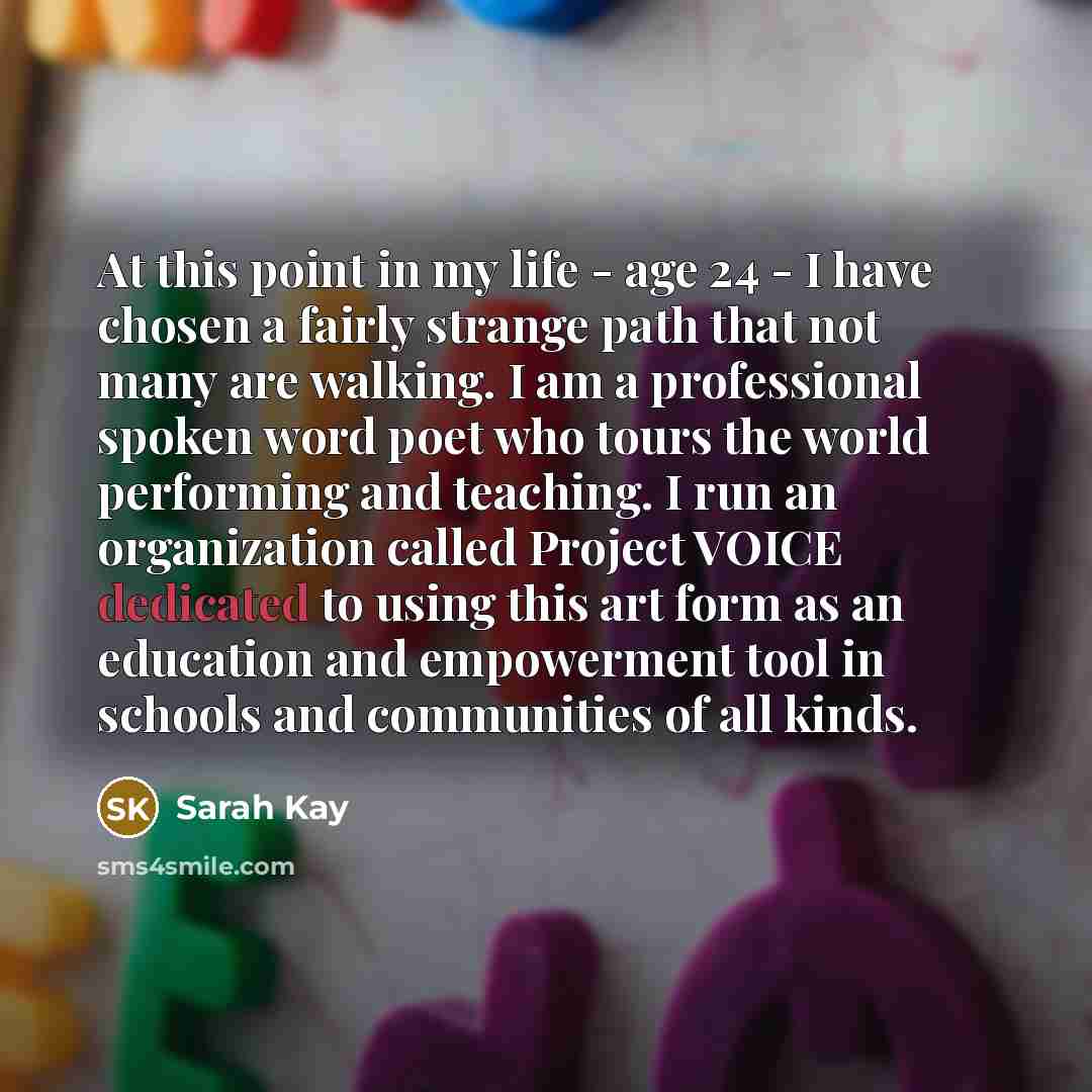 “At this point in my life - age 24 -…” quote by Sarah Kay