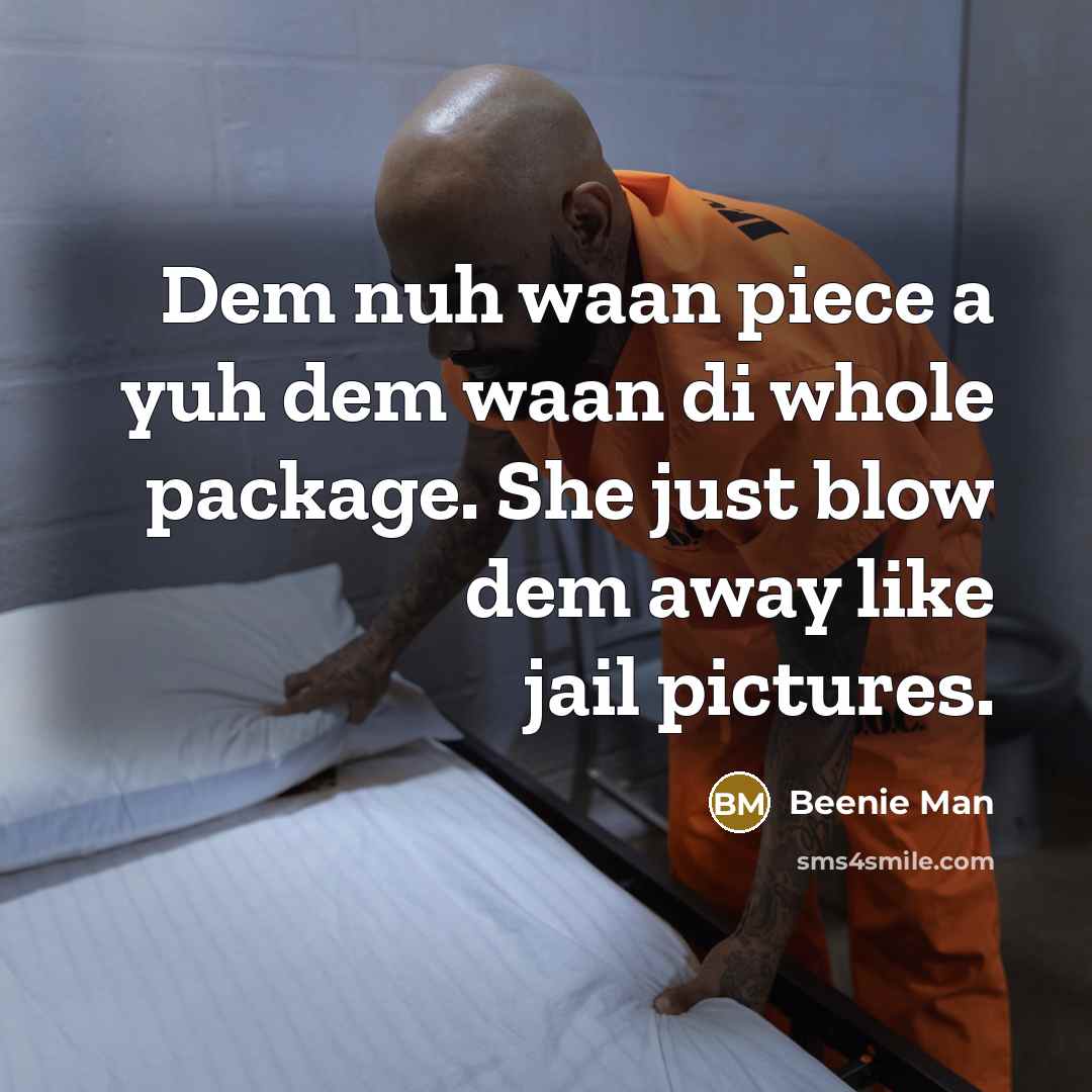 “Dem nuh waan piece a yuh dem waan di whole package. She just blow dem away like jail pictures.” quote by Beenie Man