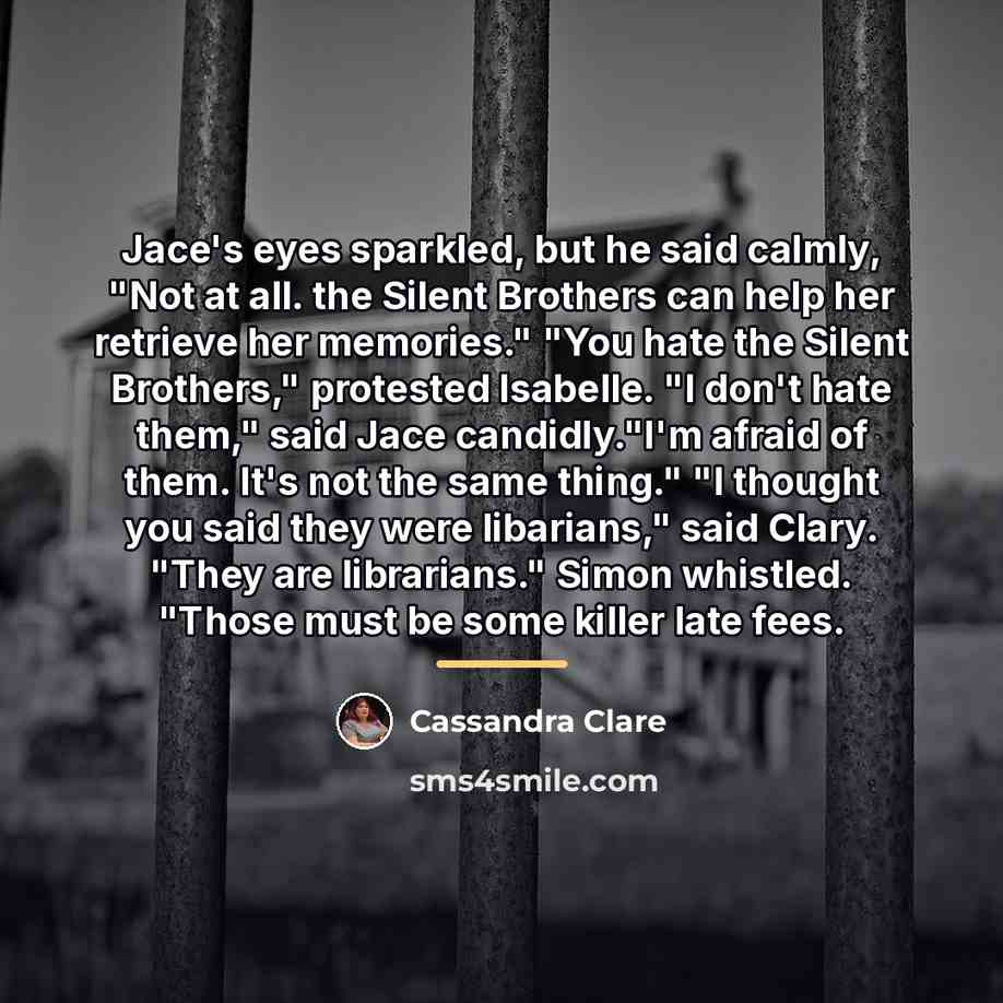 “Jace's eyes sparkled, but he said calmly, "Not at all.…” quote by Cassandra Clare