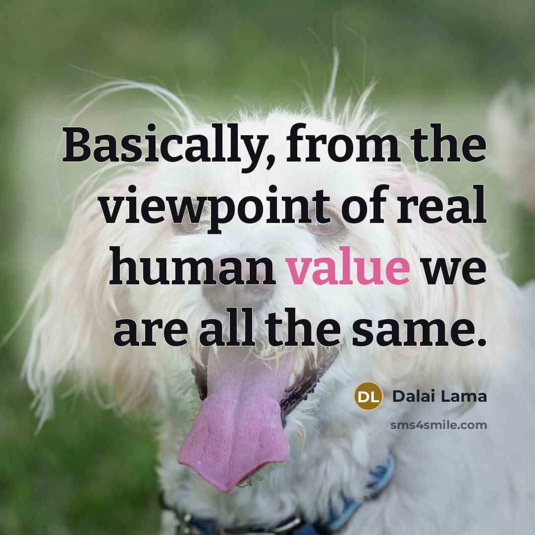 “Basically, from the viewpoint of real human value we are…” quote by Dalai Lama