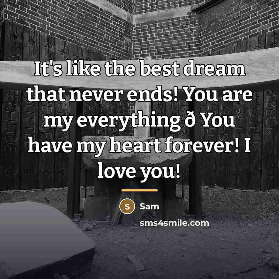 “It's like the best dream that never ends! You are…” quote by Sam