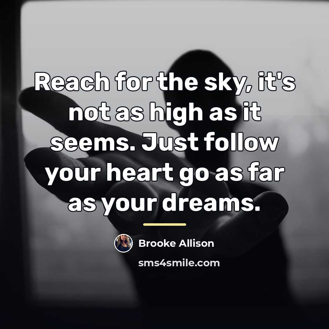 “Reach for the sky, it's not as high as it…” quote by Brooke Allison