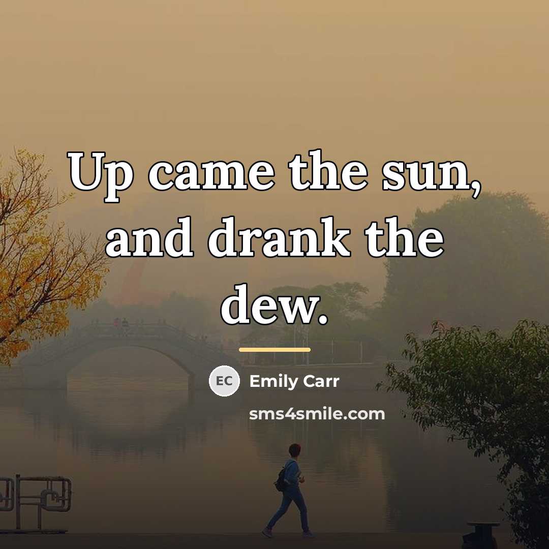 “Up came the sun, and drank the dew.…” quote by Emily Carr