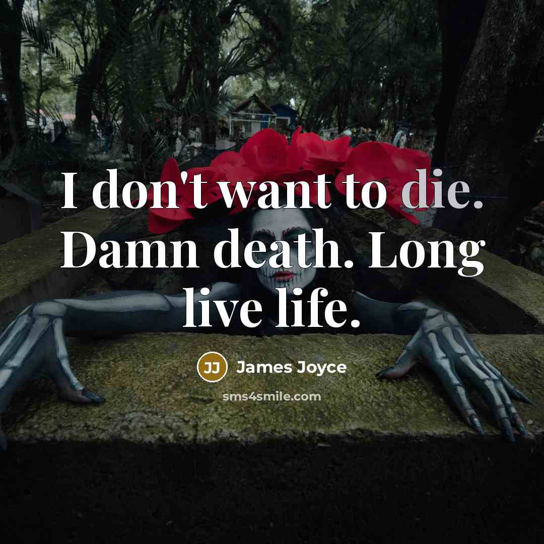 “I don't want to die. Damn death. Long live life.…” quote by James Joyce