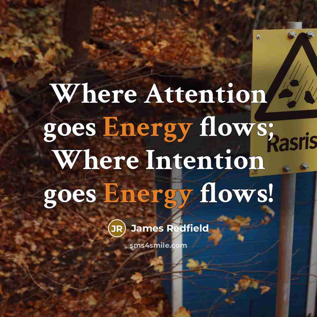 “Where Attention goes Energy flows; Where Intention goes Energy flows!…” quote by James Redfield