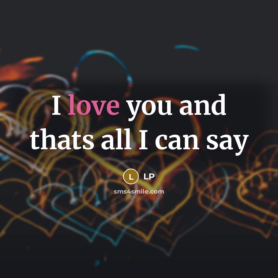 “I love you and thats all I can say…” quote by LP