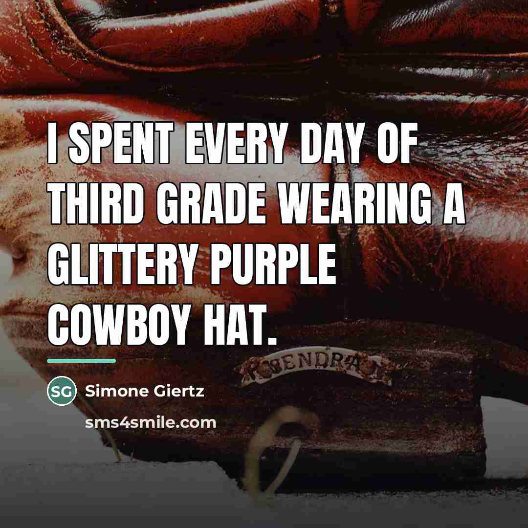 “I spent every day of third grade wearing a glittery…” quote by Simone Giertz