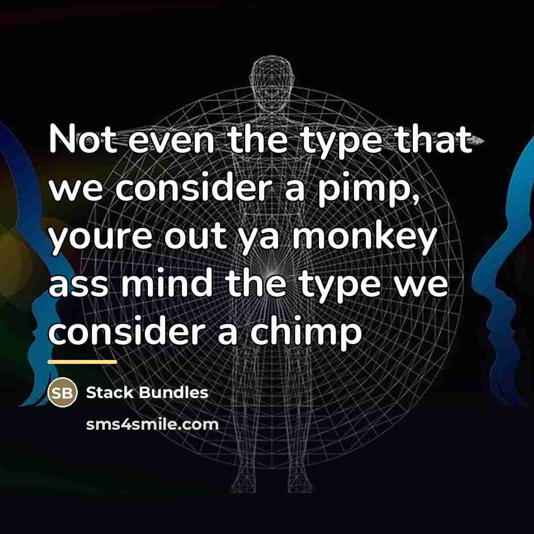 “Not even the type that we consider a pimp, youre…” quote by Stack Bundles