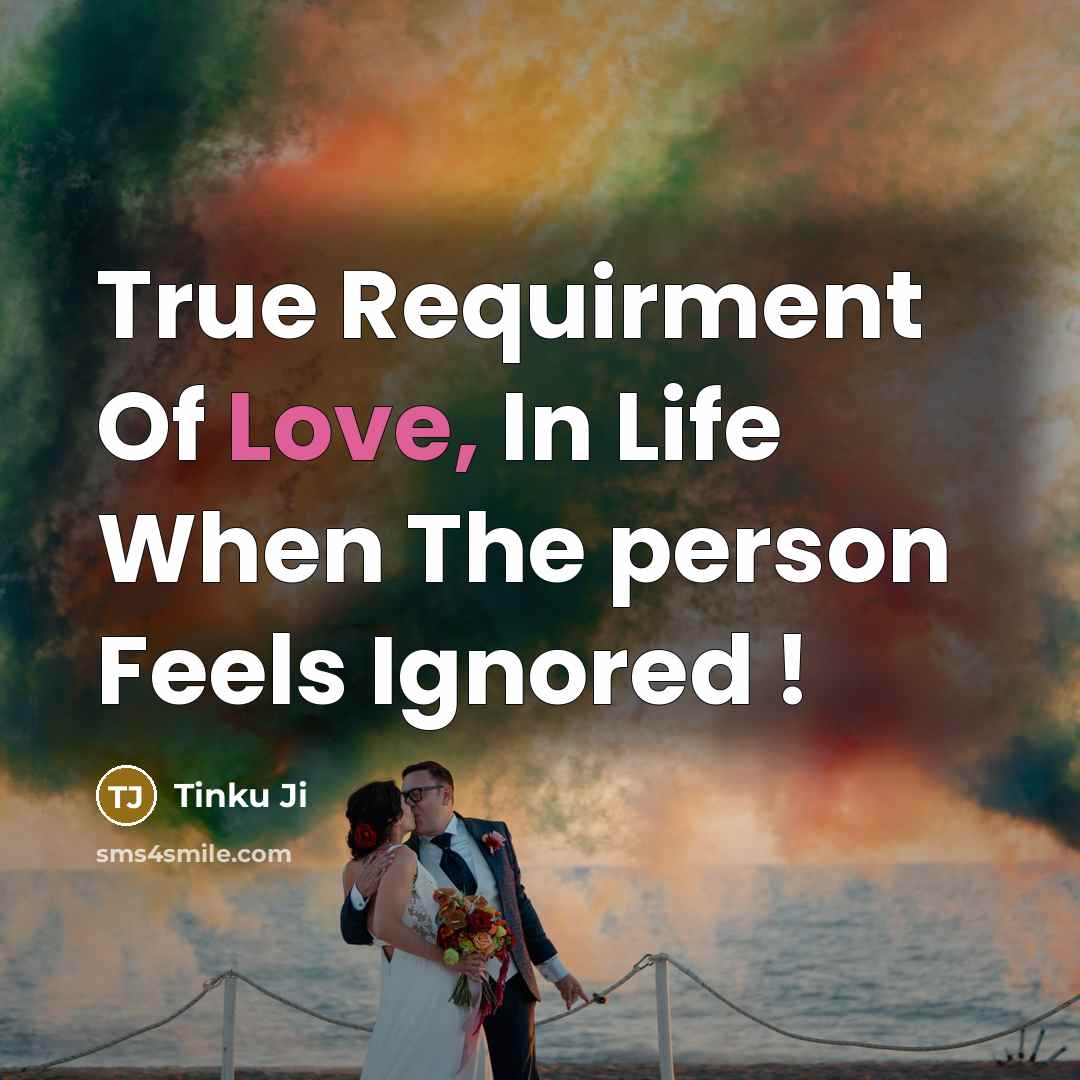 “True Requirment Of Love, In Life When The person Feels…” quote by Tinku Ji