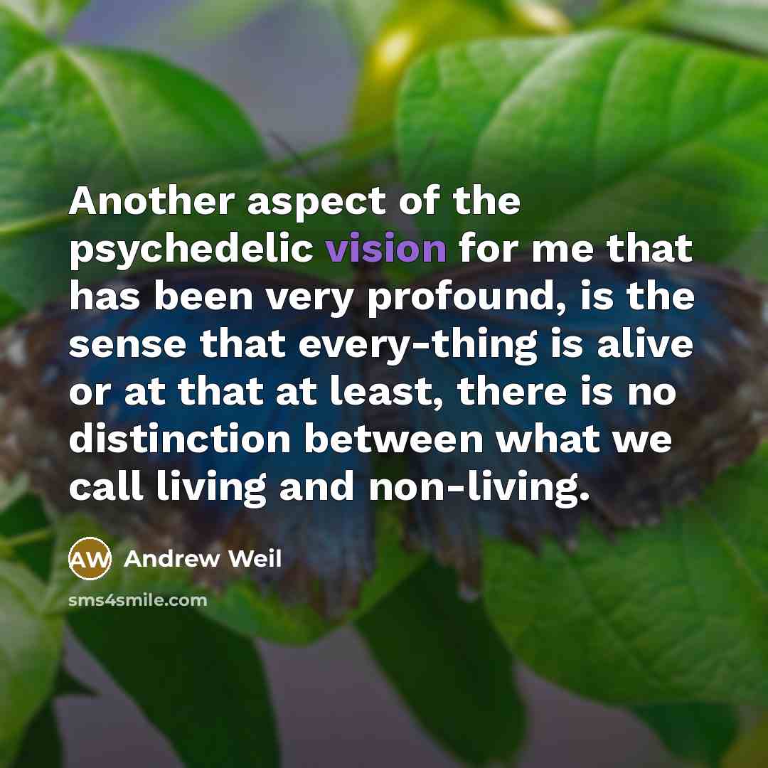 “Another aspect of the psychedelic vision for me that has…” quote by Andrew Weil