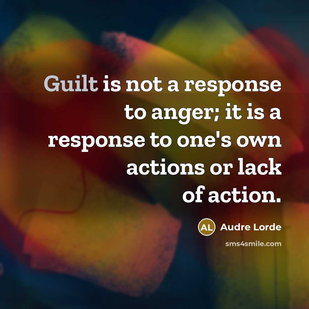“Guilt is not a response to anger; it is a…” quote by Audre Lorde