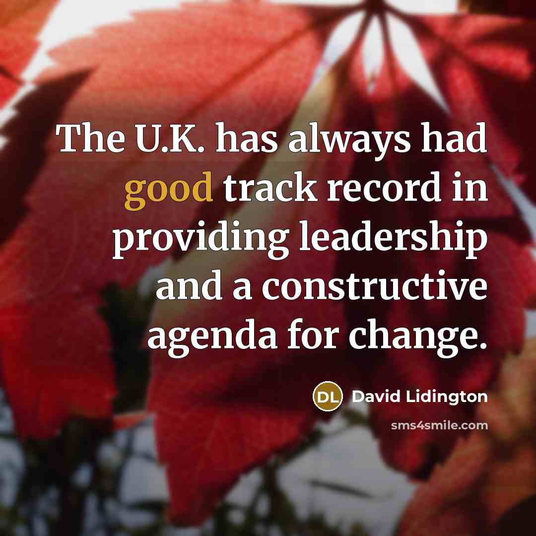 “The U.K. has always had good track record in providing…” quote by David Lidington