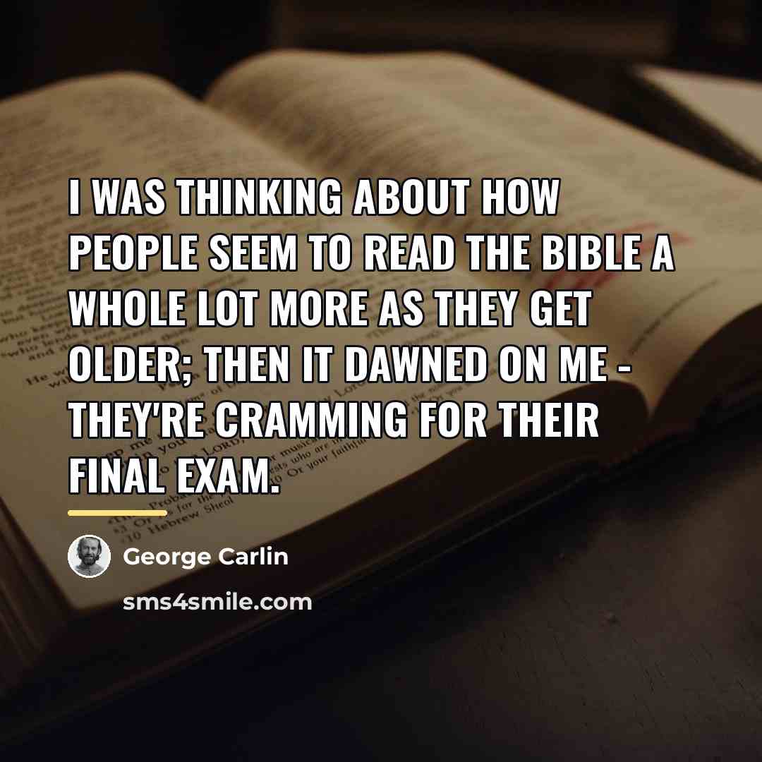 “I was thinking about how people seem to read the…” quote by George Carlin