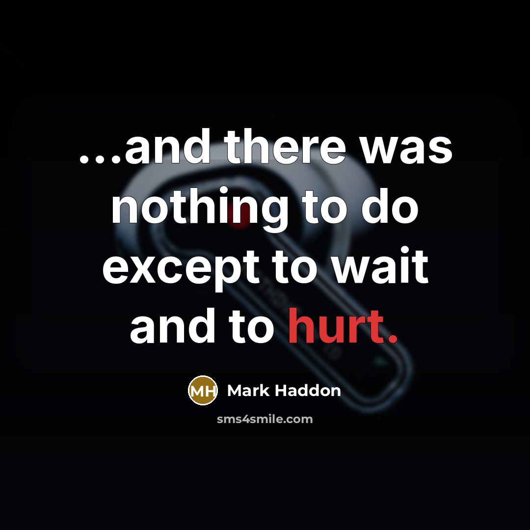 “...and there was nothing to do except to wait and…” quote by Mark Haddon