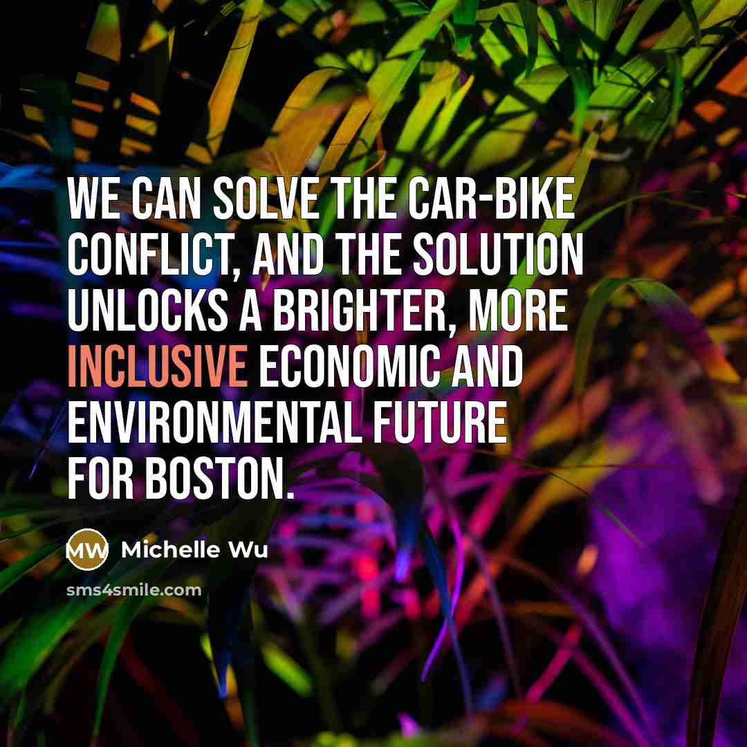 “We can solve the car-bike conflict, and the solution unlocks…” quote by Michelle Wu