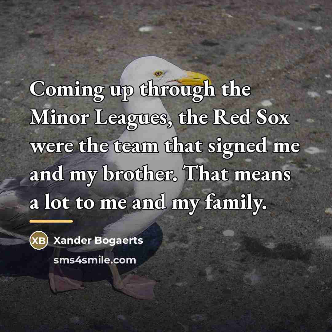 “Coming up through the Minor Leagues, the Red Sox were…” quote by Xander Bogaerts