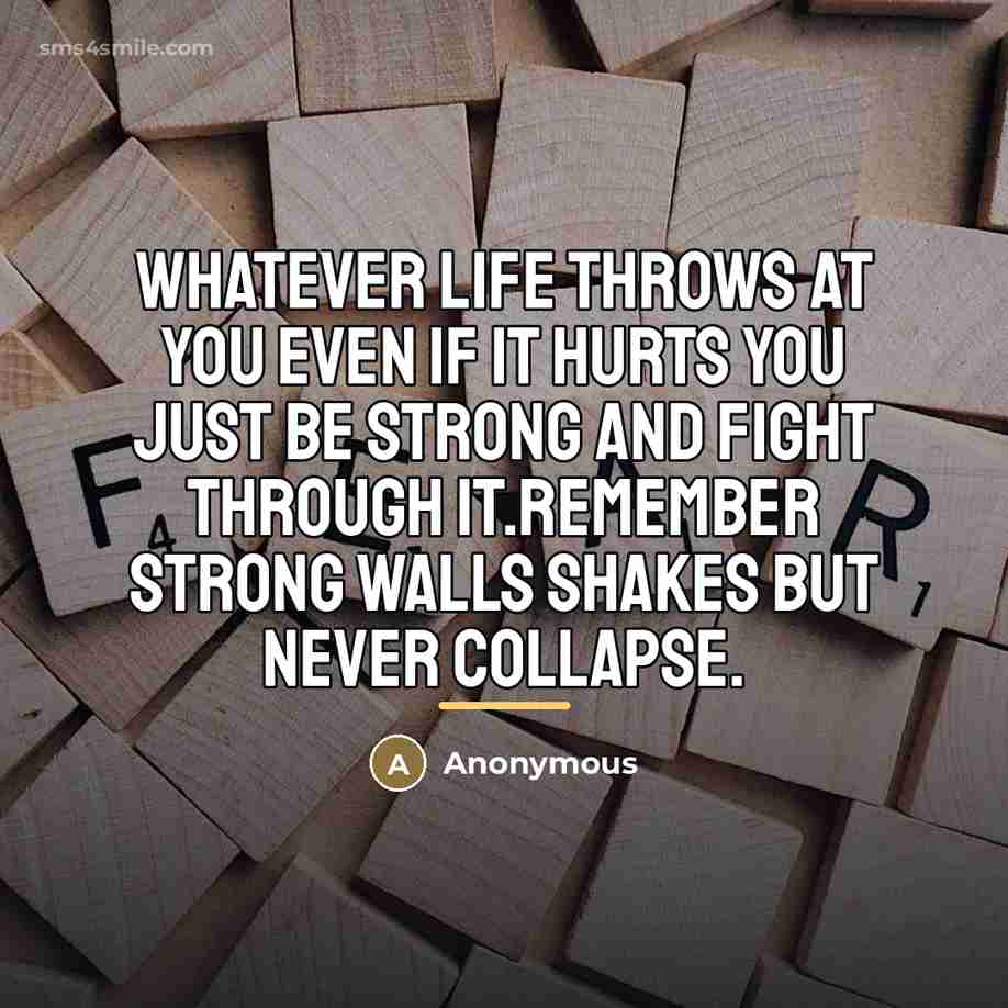 “Whatever life throws at you even if it hurts you…” quote by Anonymous