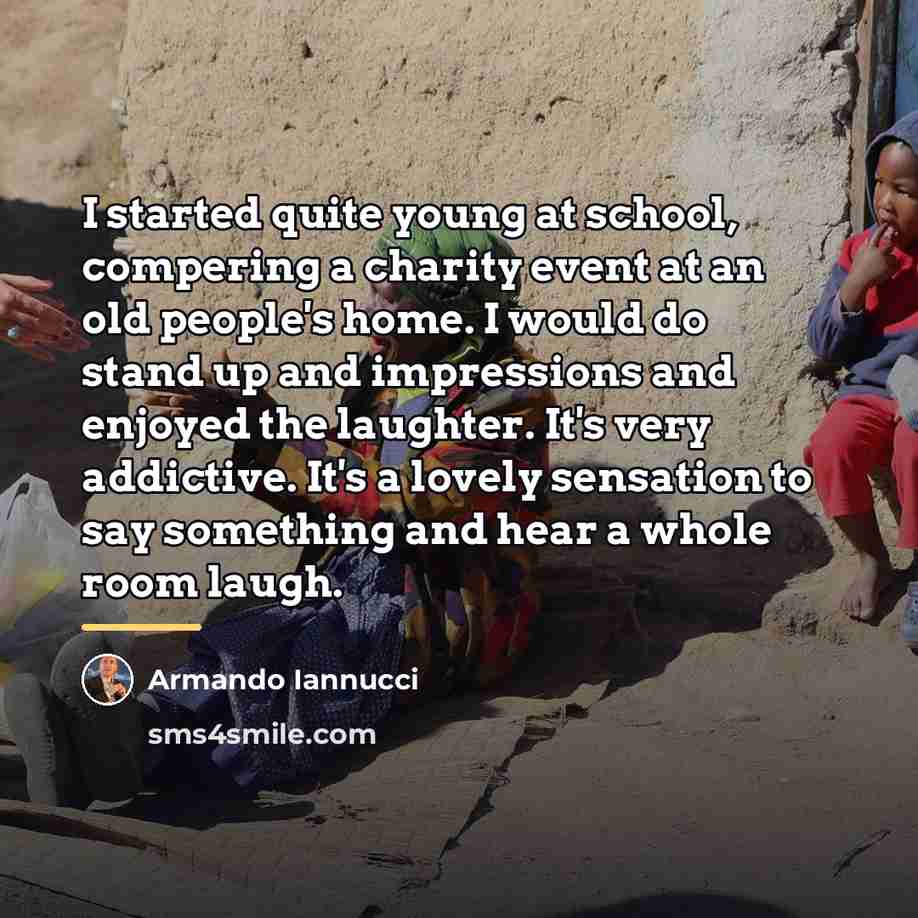“I started quite young at school, compering a charity event…” quote by Armando Iannucci