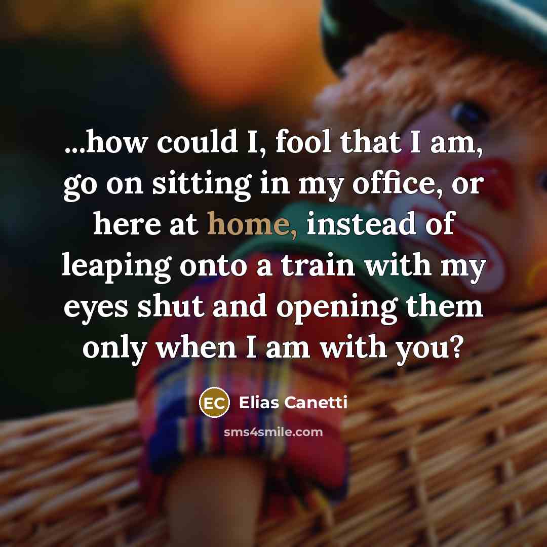 “...how could I, fool that I am, go on sitting…” quote by Elias Canetti