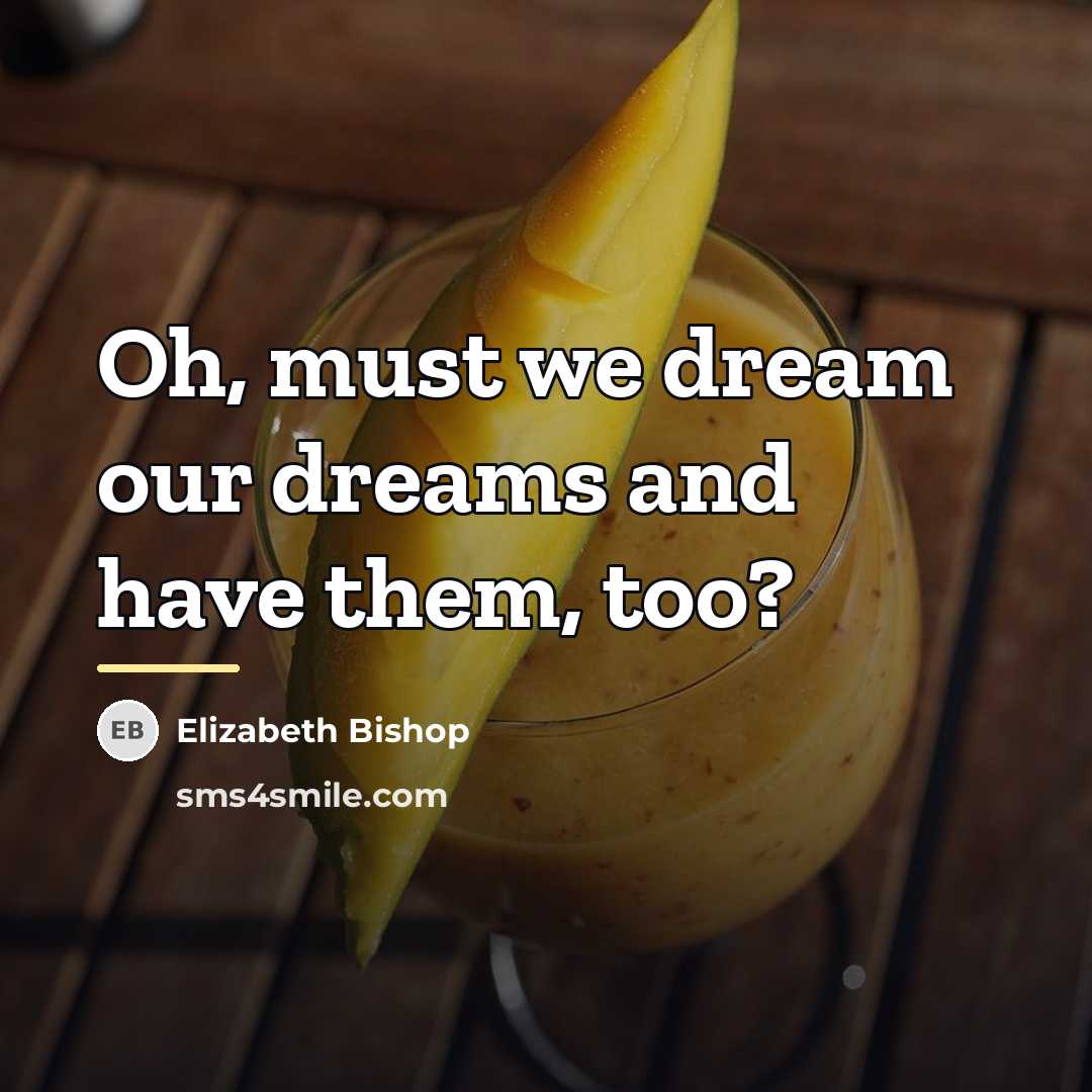 “Oh, must we dream our dreams and have them, too?…” quote by Elizabeth Bishop