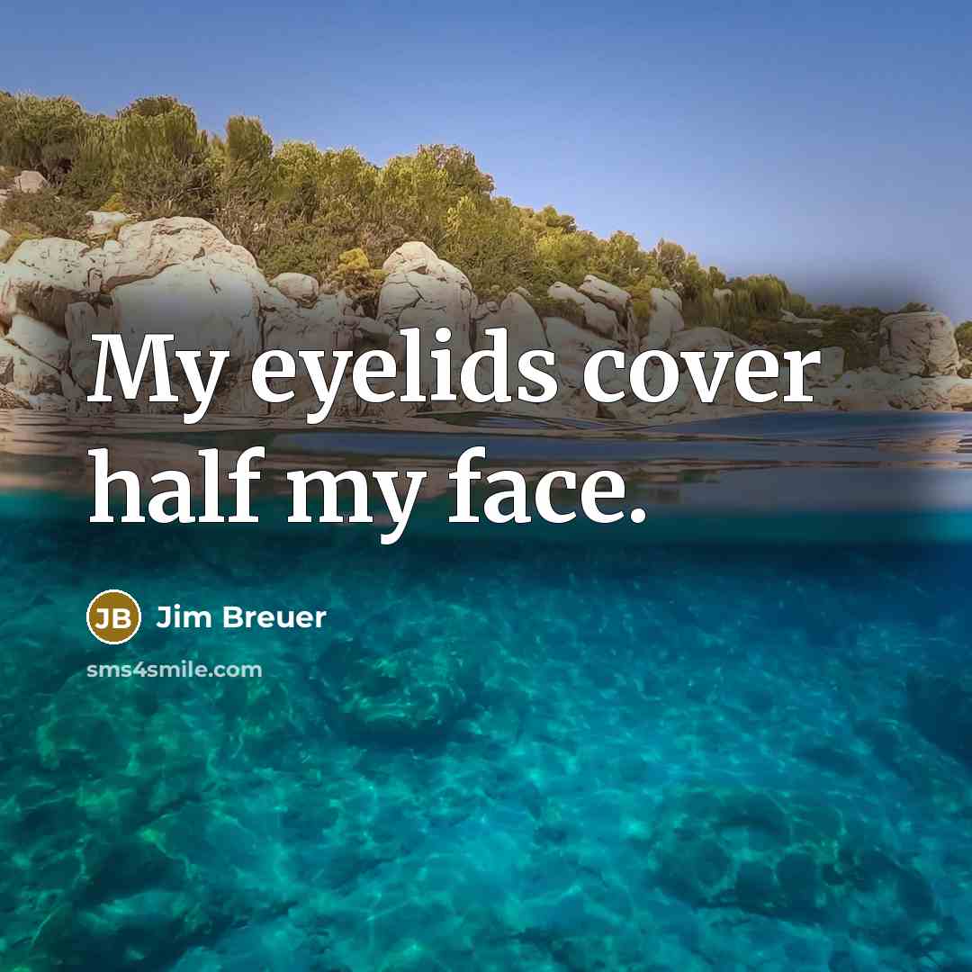 “My eyelids cover half my face.…” quote by Jim Breuer