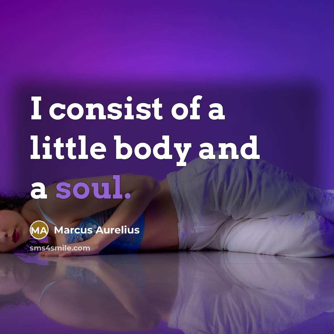“I consist of a little body and a soul.…” quote by Marcus Aurelius